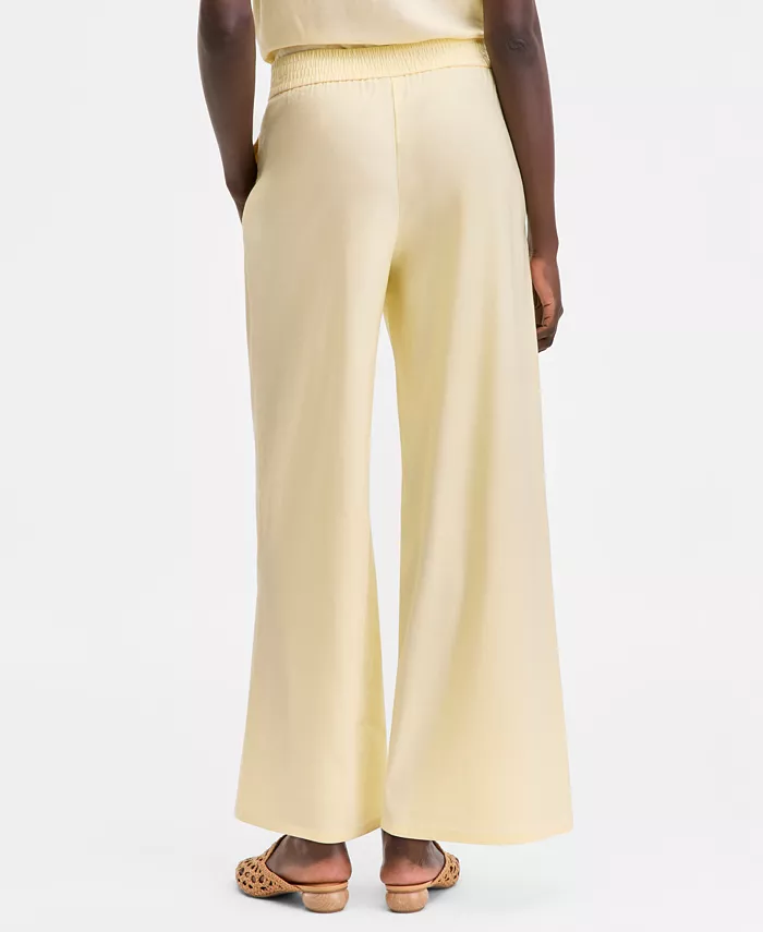 Women's Linen-Blend Wide-Leg Pull-On Pants - thumbnail 6