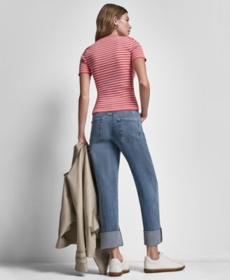 Women's High-Rise Seamed Classic Straight Leg Jeans