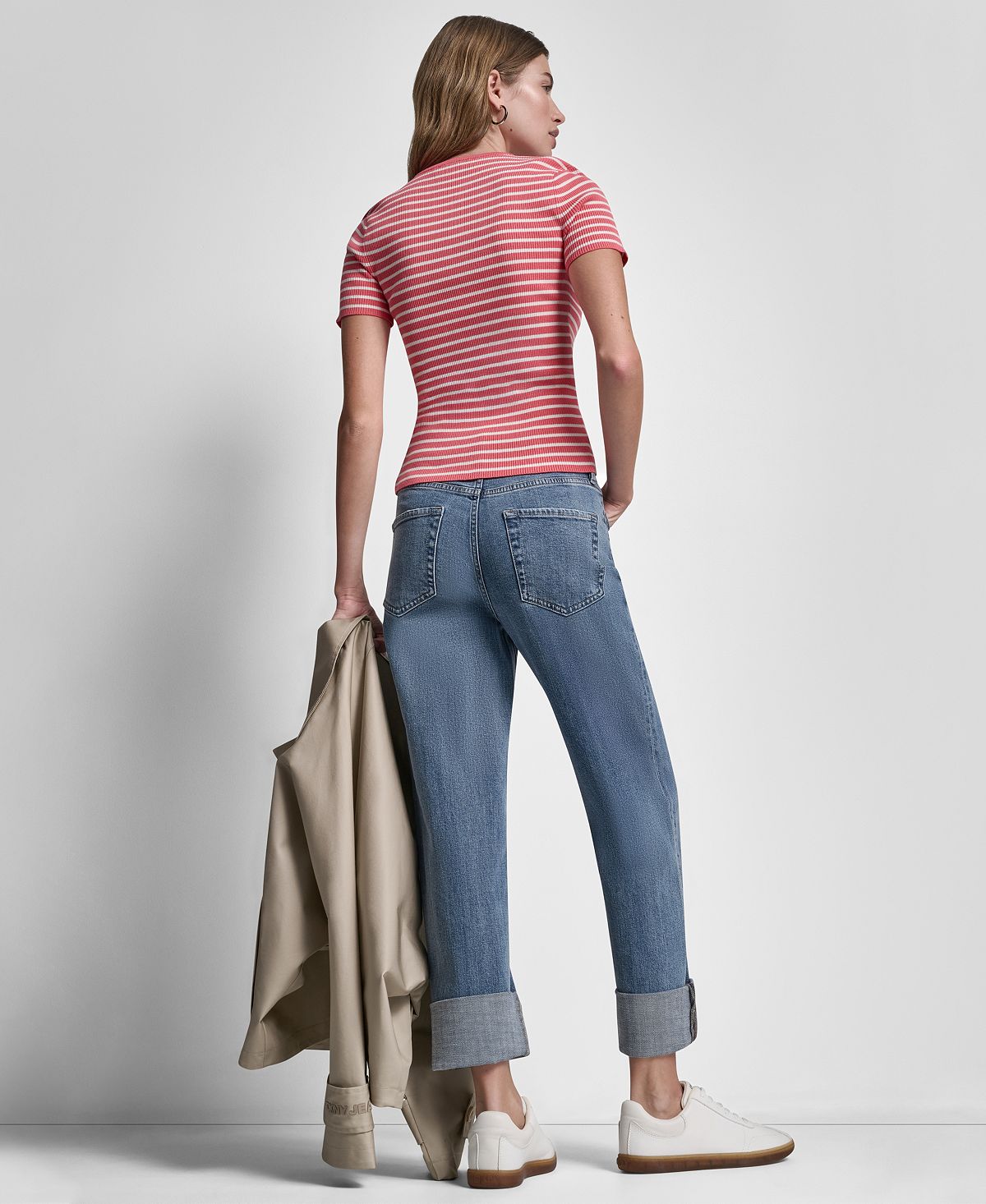 DKNY Jeans Women's High-Rise Seamed Classic Straight Leg Jeans view 8 — MAYCSS fashion products