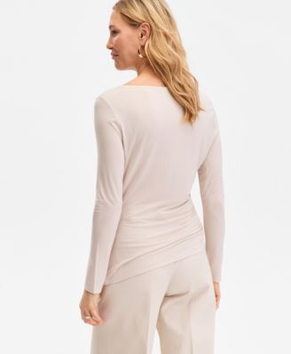 Women's Luxe-Layering Jersey Boat-Neck Long-Sleeve Top