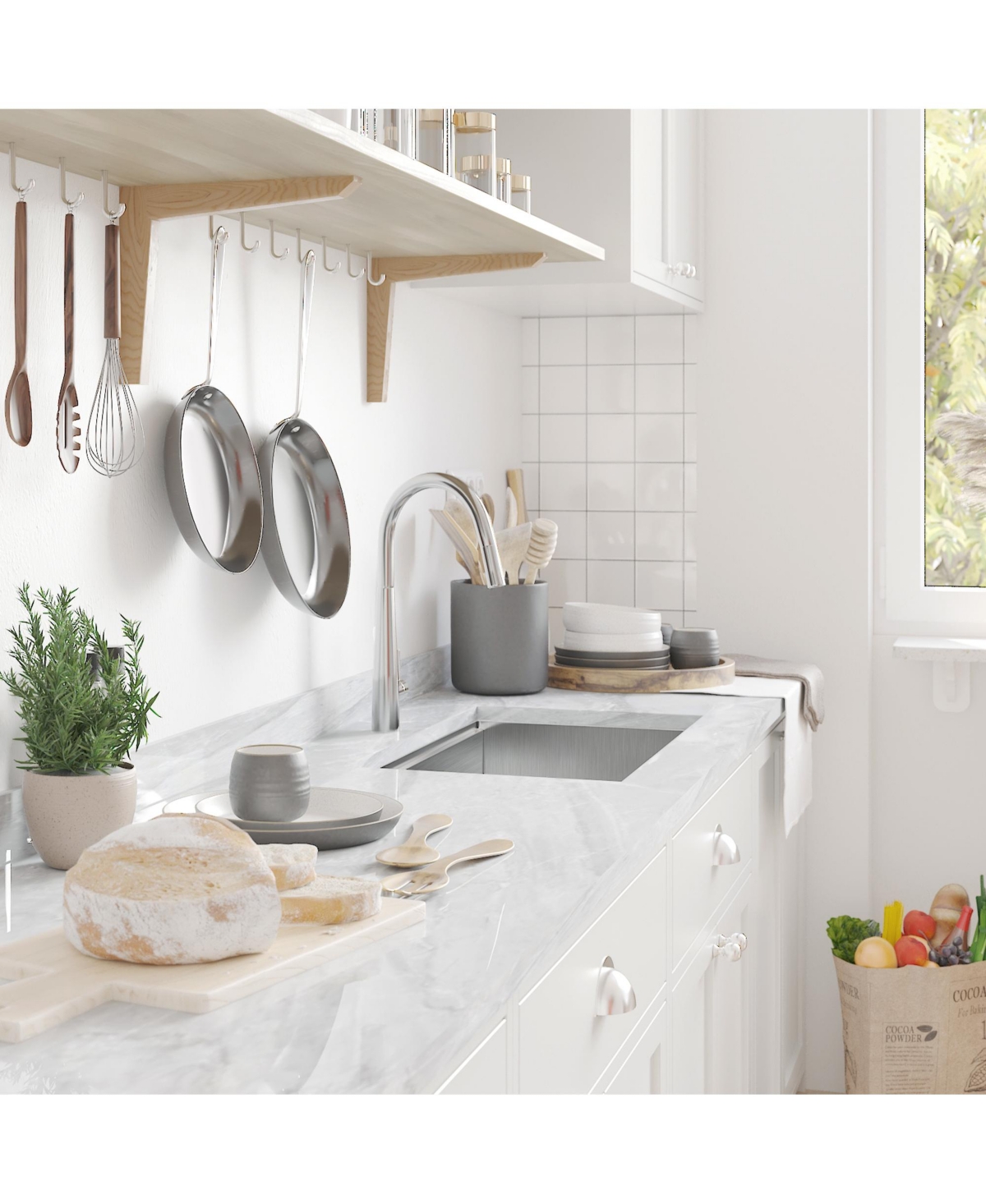 flynama 32x19inch Stainless Steel Single Bowl Undermount 18 Gauge Kitchen Sink