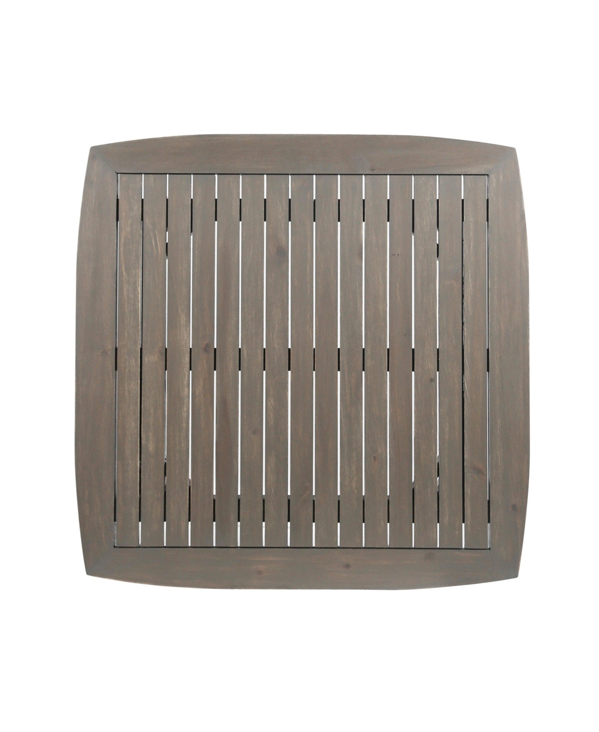 Mondawe Outdoor Square Acacia Wood Patio End Table Side with Tapered Legs, Mid-Century for 2a€“4 People, Grey