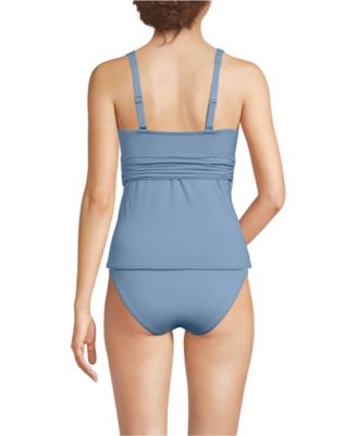 Women's V-Neck Plunge X Back Tankini Top