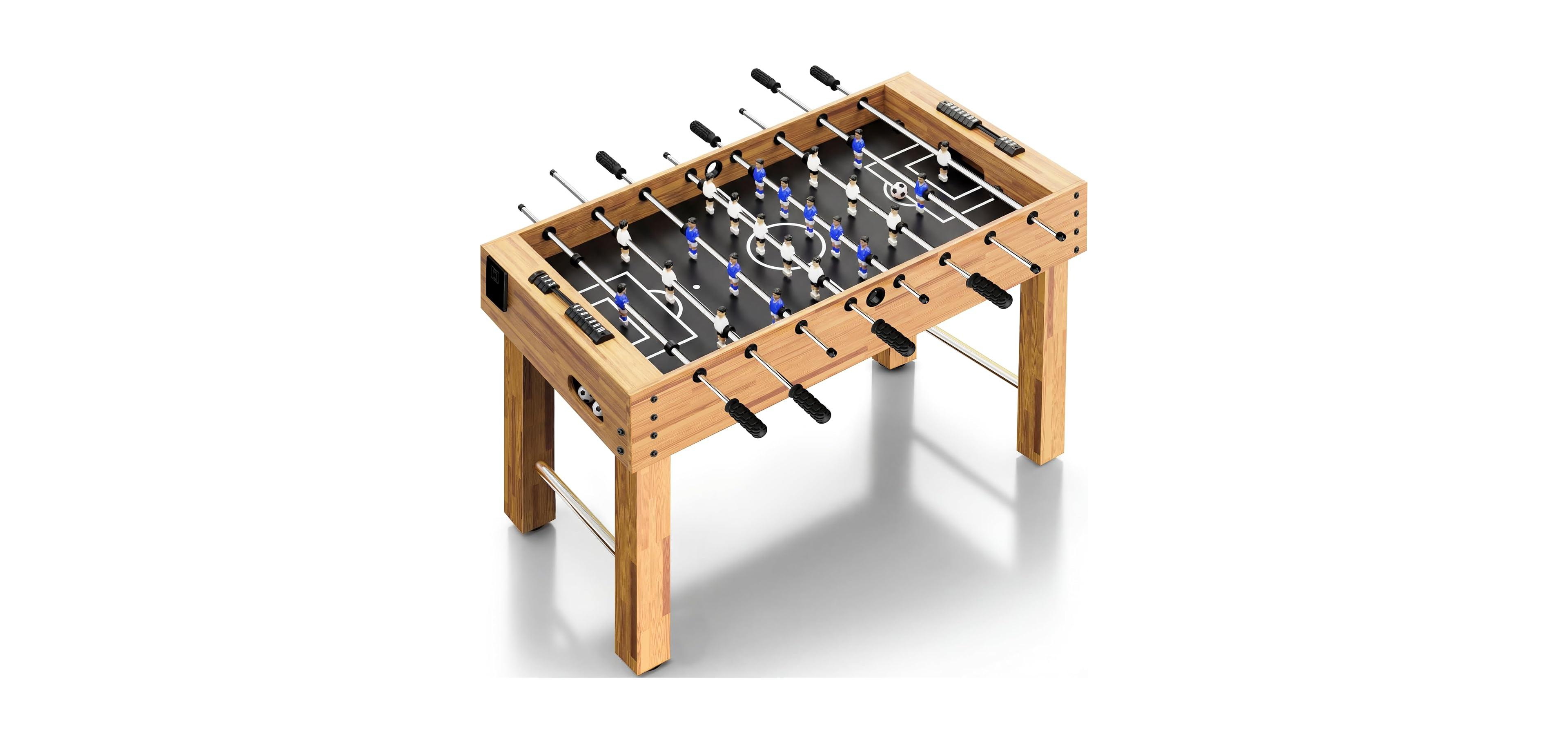 SereneLife 48” Competition Foosball Table – Height Adjustable Arcade Soccer Game with Cup Holders & 2 Balls for Home, Game Room