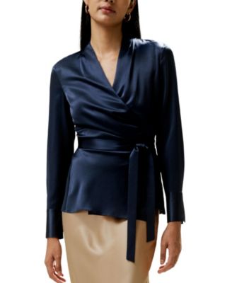 Women's Silk Wrap Blouse