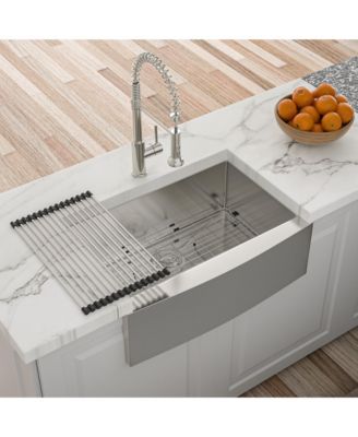 27"x21"x10" Stainless Steel Farmhouse Apron Front Sink