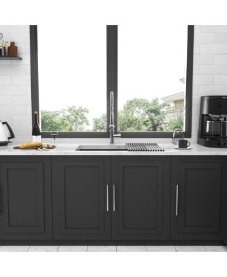 23inch Gunmetal Black Undermount Kitchen Sink 16G T304 Nano Stainless Steel Single Bowl 23x18x10inch 10inch Deep Sink with Full Accessories