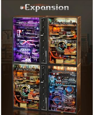 3D Puzzle, Electric Marble Run Model Kits, Parallel World Hip-hop Street, Desk Decoration, Building Sets for Adults Boys Girls Birthday Gifts