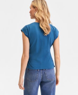 Women's Cap-Sleeve V-Neck T-Shirt