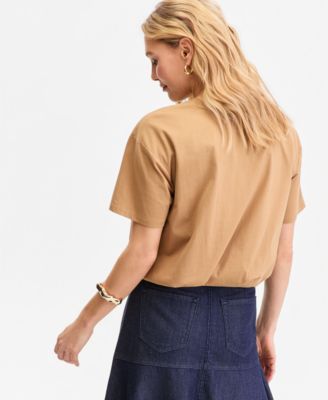 Women's Cotton Bubble-Hem T-Shirt