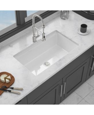 Porcelain Ceramic Single Bowl Dual Mount Undermount Workstation Kitchen Sink