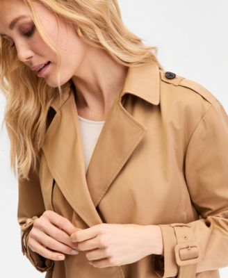 Women's Bubble-Hem Cropped Trench Jacket