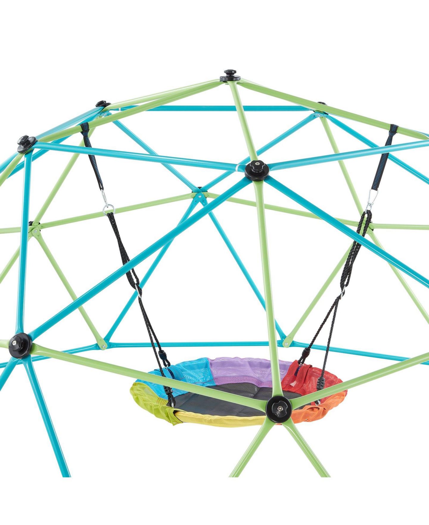 Детская игрушка Slickblue 10 Ft. Geometric Dome Climber with Saucer Swing, 1000 lbs Capacity, Ages 3-8, цвет: Зелёный / Синий — фото 6