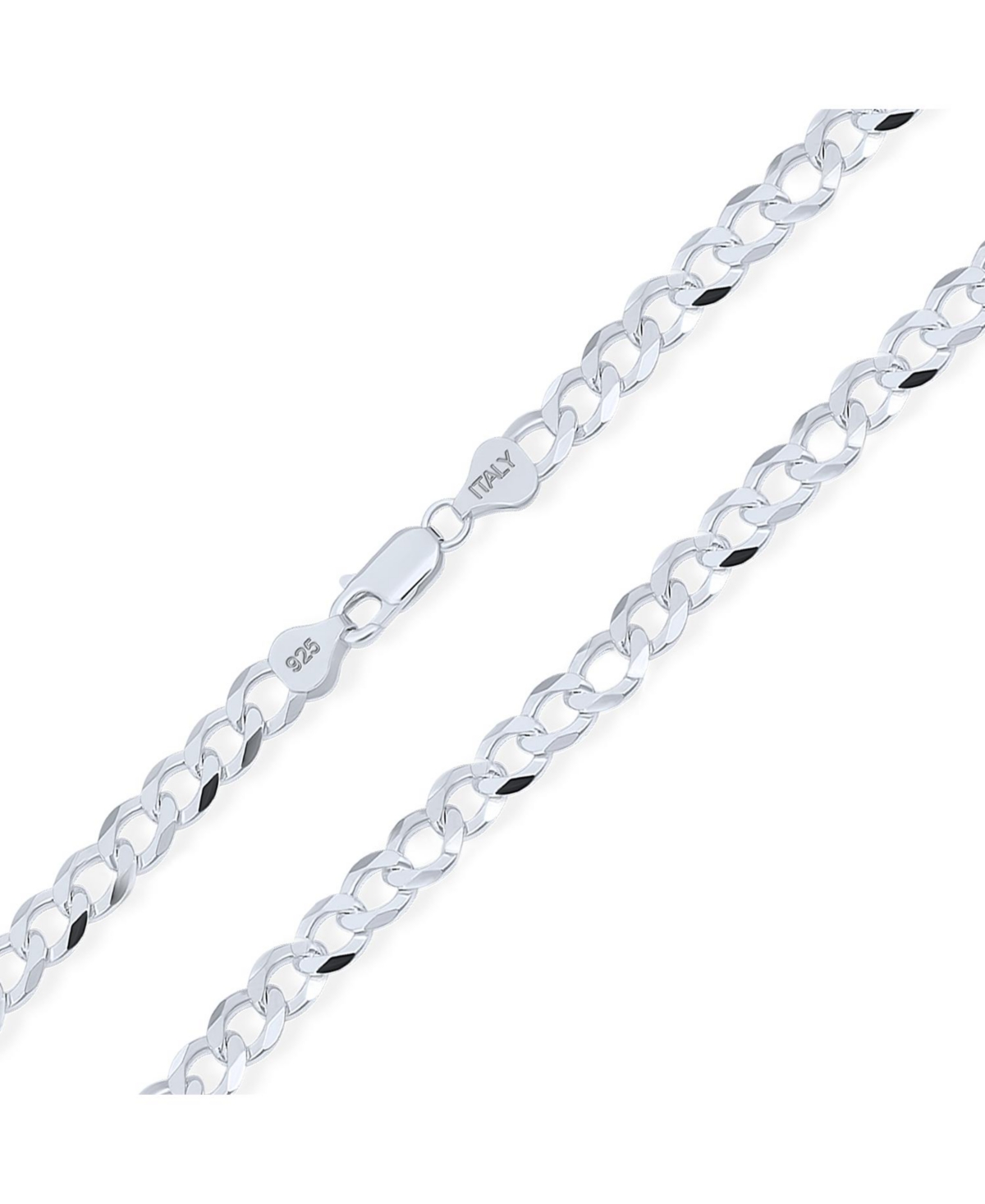 Bling Jewelry Heavy Solid .925 Sterling Silver 7MM Miami Cuban Curb Chain Link Necklace