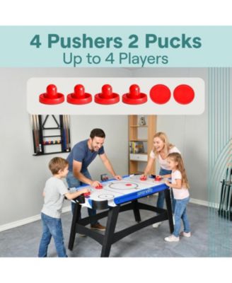 58" Powered Air Hockey Table – Dual Motor Arcade Game with LED Scoreboard, 4 Pucks & 2 Pushers for Home & Game Room