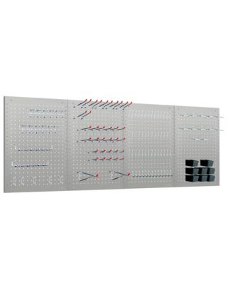 24"x16" Pegboard Wall Organizer 128 PC Kit, Gray