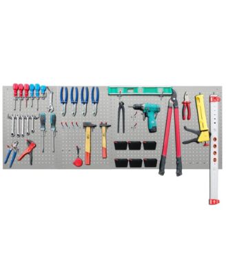 24"x16" Pegboard Wall Organizer 128 PC Kit, Gray