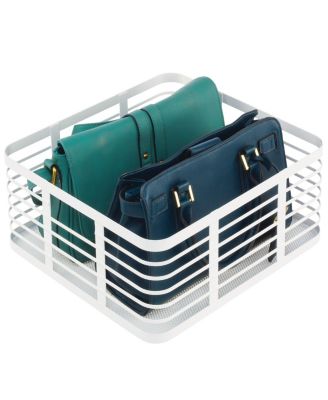 Metal Pantry Basket with Handles - Set of 2 - Matte White