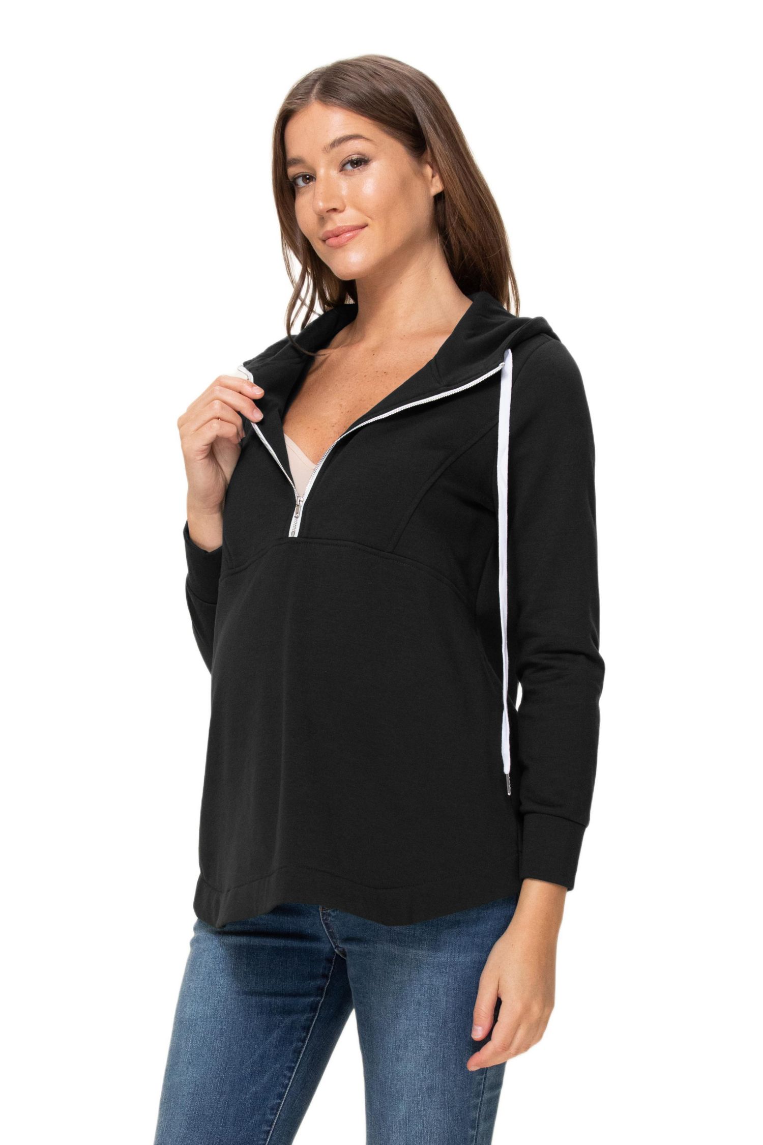 Maternity Half Zip Hoodie