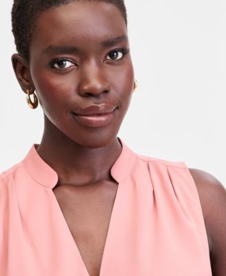 Women's Sleeveless Faux Wrap Blouse