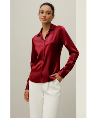 Women's Elegant Silhouette Silk Shirt