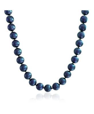 Peacock Blue Black Freshwater Cultured Pearl Jewelry Set Necklace Bracelet Earrings