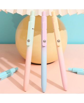 5Pcs Gel Pens, 0.7mm Black Ink Pens with Retractable Fine Point, Writing Supplies for Journaling and Note Taking (Gradient)