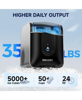 35-lb Ice Per day Nugget/Pebble Ice Maker with Auto-Cleaning and Ice Storage in Black