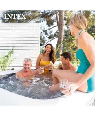 PureSpa Greystone Deluxe 4 Person Inflatable Hot Tub Square Spa, 69" x 28"
