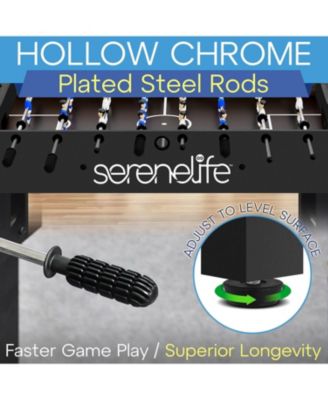 48” Competition Foosball Table – Height Adjustable Arcade Soccer Game with Cup Holders & 2 Balls for Home, Game Room