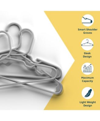 Kids Plastic Hangers, Gray, 11.6", with shoulder notches, space-saving, hold 5 lbs, ideal for baby, toddler & kids  clothes, 20-pack.