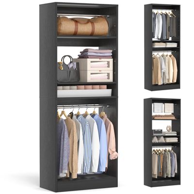 Closet System with 2 Hanging Rods