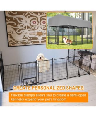  Dog Crate with UV-Resistant Waterproof Cover in Grey
