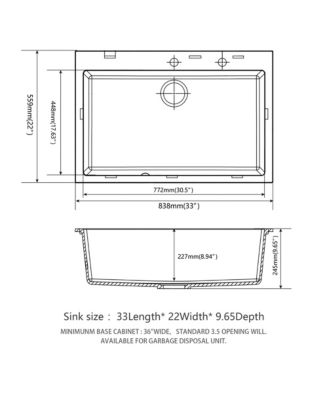 Black Granite Composite Drop In Kitchen Sink with Complete Accessories