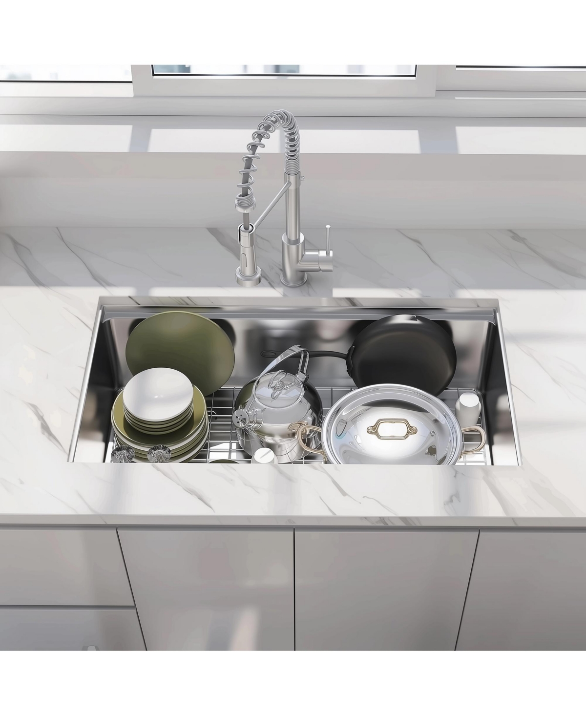 flynama Undermount Workstation Kitchen Sink Stainless Steel Single Bowl 18 Gauge