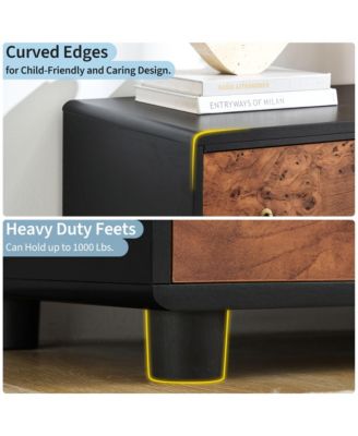 5 Drawers Dresser, 46 in Tall Modern Chest of Drawers with Natural Texture