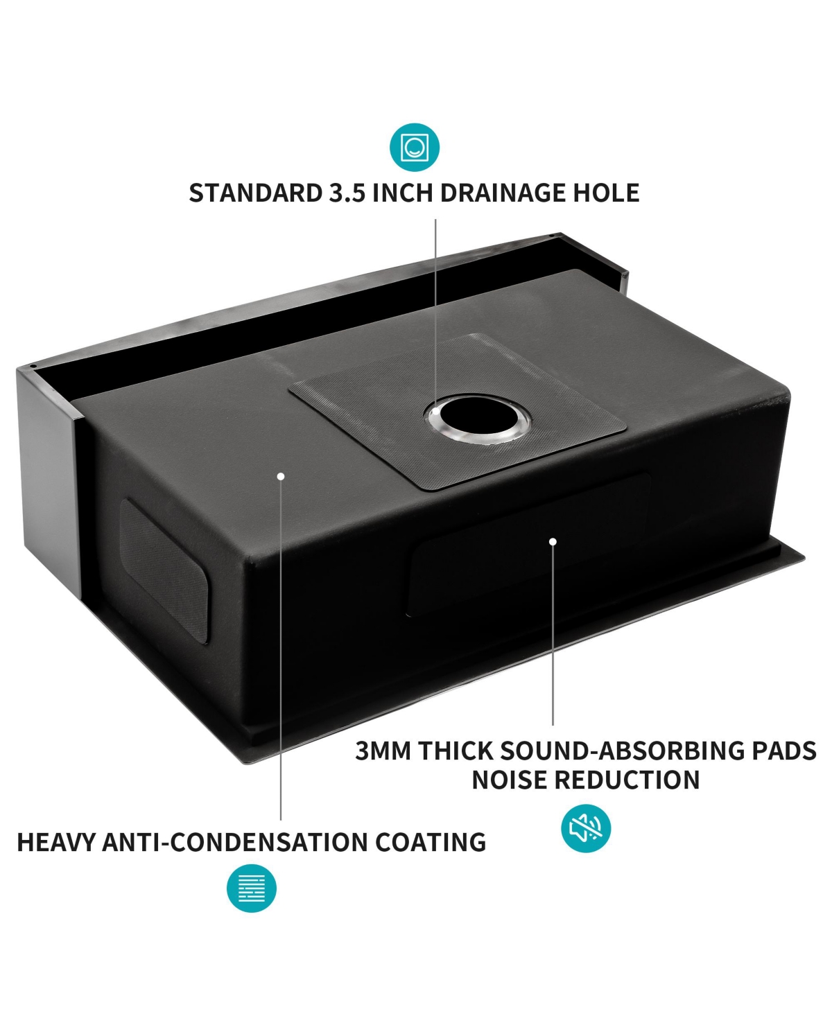 flynama 33x21x10inch Gunmetal Black Farmhouse Kitchen Sink Stainless Steel Apron Front 16 Gauge