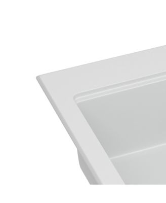 30x22x10inch White Quartz Composite Drop in Kitchen Sink Workstation Granite Deep