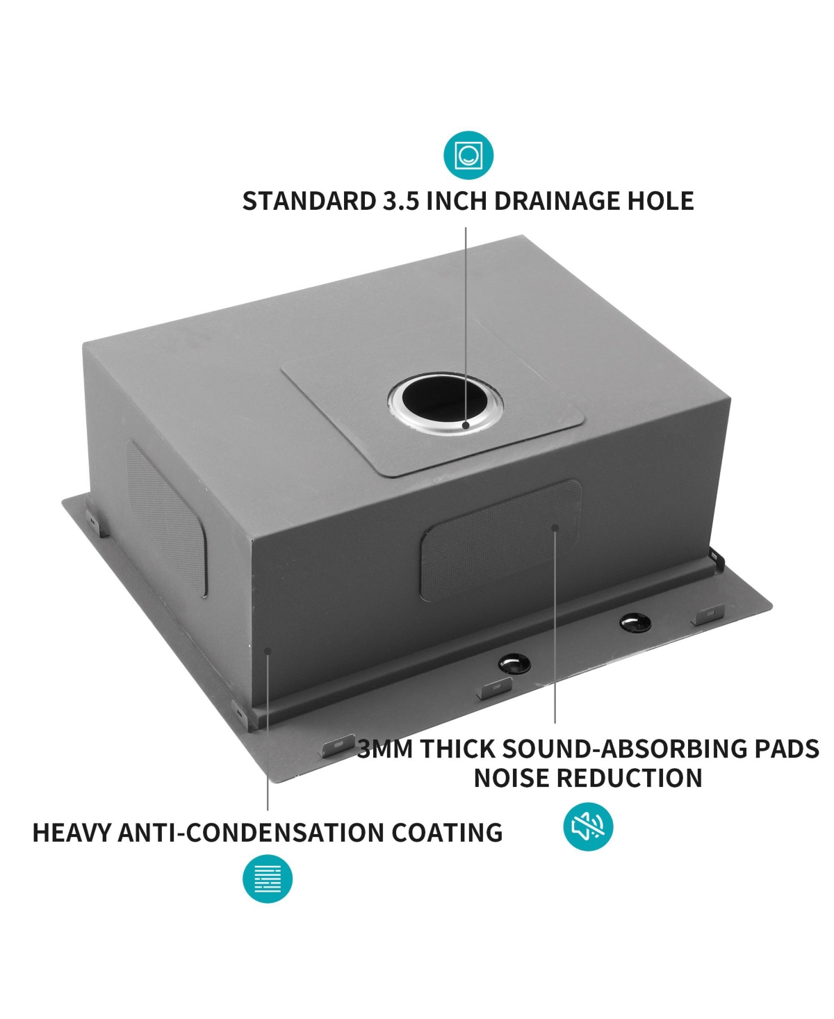 flynamab25x22x10 Inch Drop In Topmount Workstation Kitchen Sink 16 Gauge T304 Stainless Steel Single Bowl With Cutting Board Colander