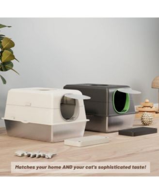 Extra Large Enclosed Stainless Steel Cat Litter Box Enclosure with Lid