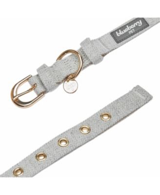 Textured Tweed Dog Collar With Detachable Bowtie Accessory