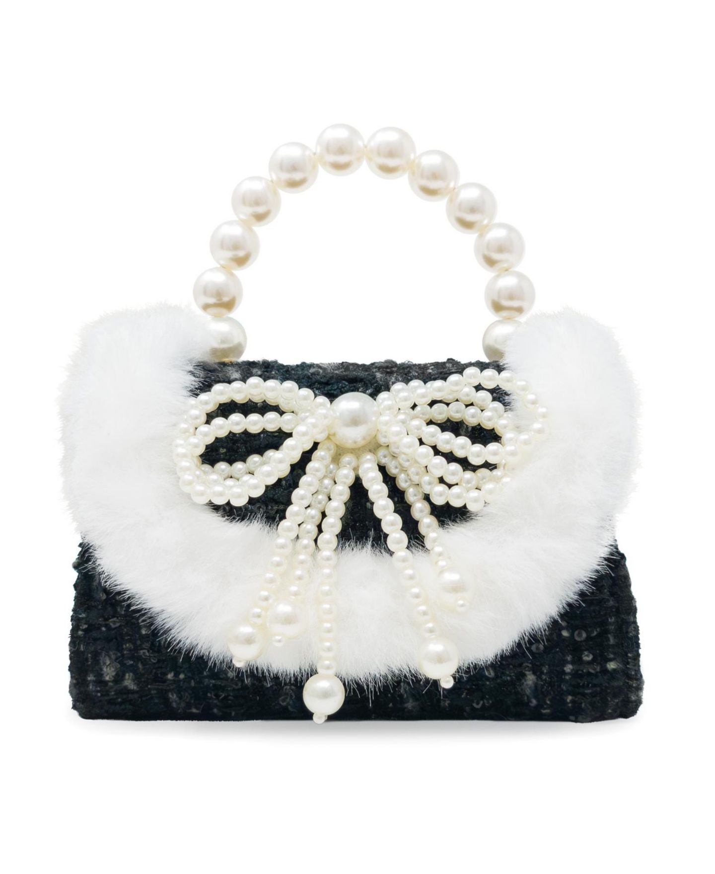Сумка Puttisu Pearl Ribbon Handbag для девочек, цвет: Чёрный — фото 1