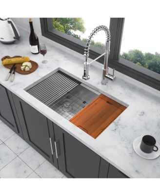 huluwat 33inch Undermount Double Bowl Kitchen Sink 16G T304 Stainless Steel 6040 Split 33x19x10inch 10inch Deep Workstation Sink with Full Accessories