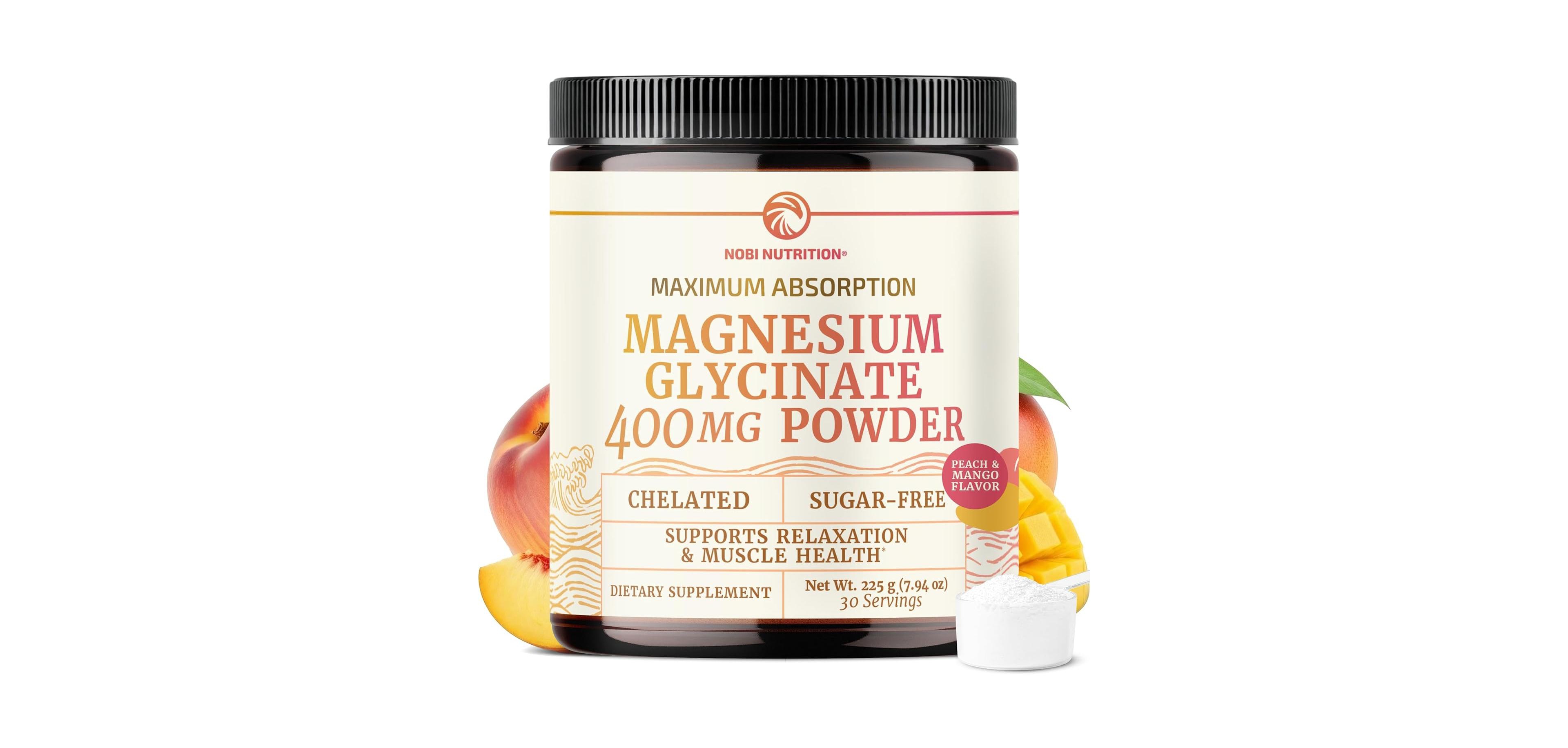 Nobi Nutrition Magnesium Powder, Peach Mango, 105gm