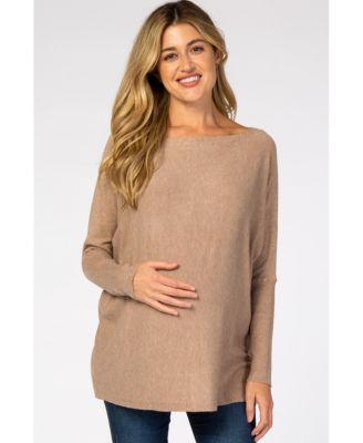 Maternity Soft Knit Boatneck Dolman Sleeve Sweater