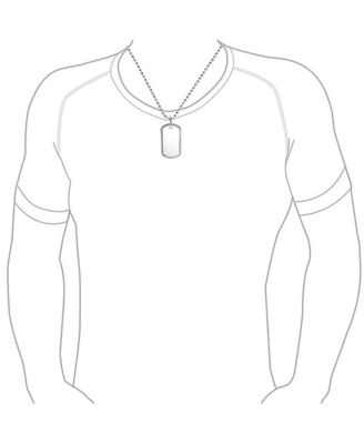 Large Classic Dog Tag Pendant Necklace .925 Sterling Silver With 24 Inch Ball Chain