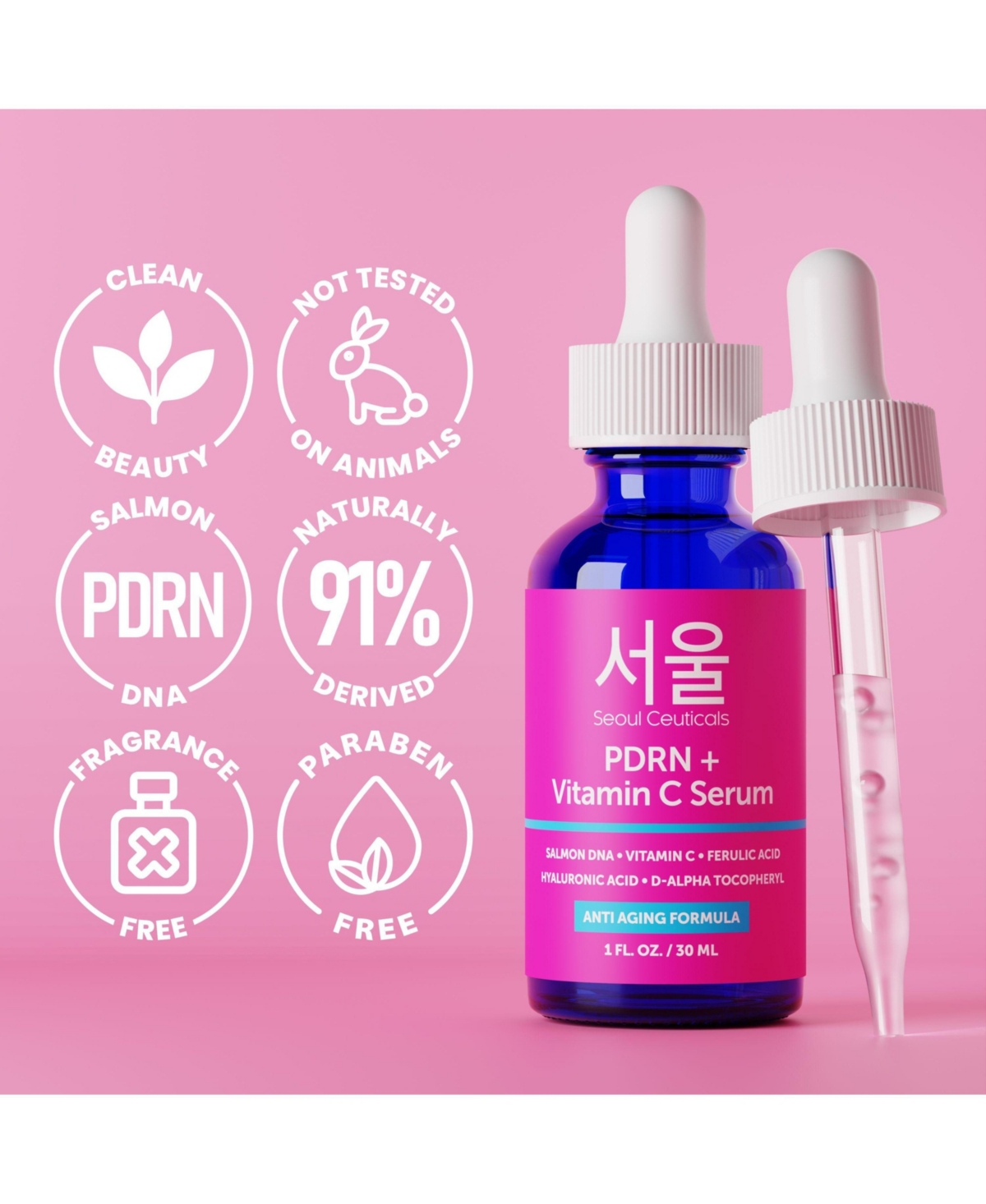 Seoul Ceuticals Korean Skin Care Pdrn + Vitamin C Serum