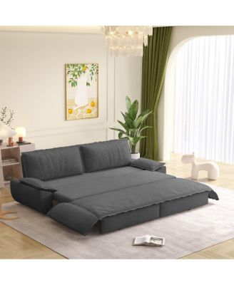 Corduroy Queen Sleeper Sofa Bed with Pull-Out for Small Spaces