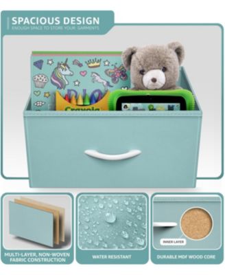 9 Drawers Dresser- Storage Unit with Steel Frame, Wood Top, Fabric Bins