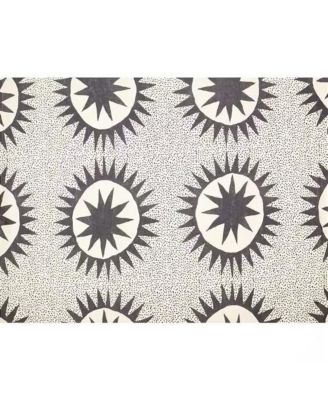 Cotton Poly Shower Curtain with Cream Brown Medallion